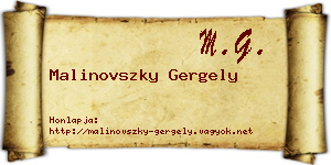 Malinovszky Gergely névjegykártya