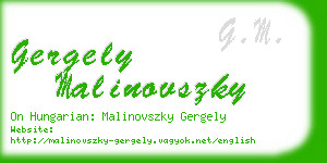 gergely malinovszky business card